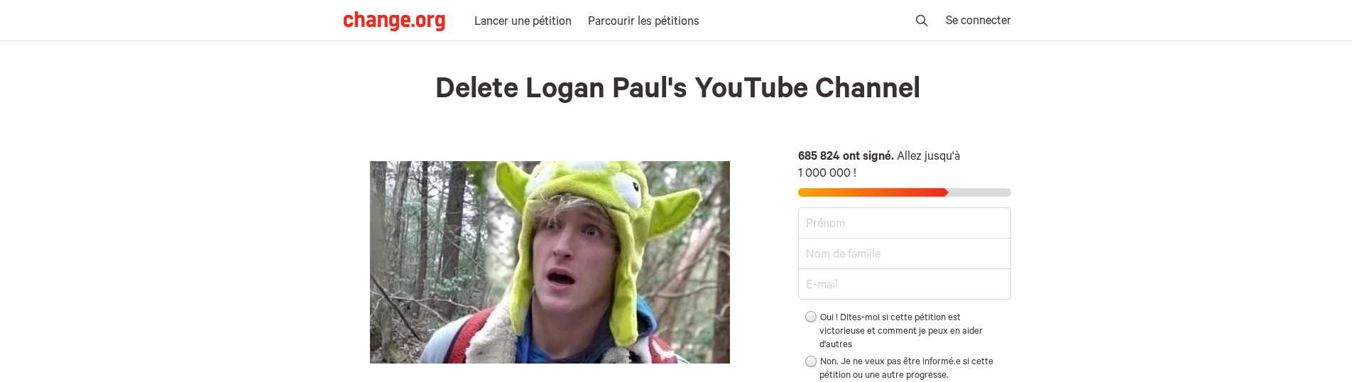 « Delete Paul Logan's YouTube Channel » change.org
