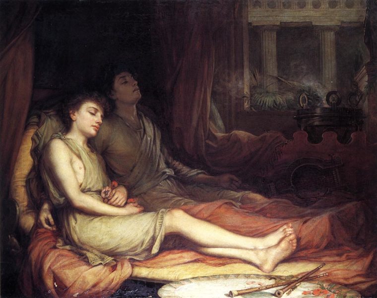 Sleep and his Half-brother Death (John William Waterhouse, 1874)