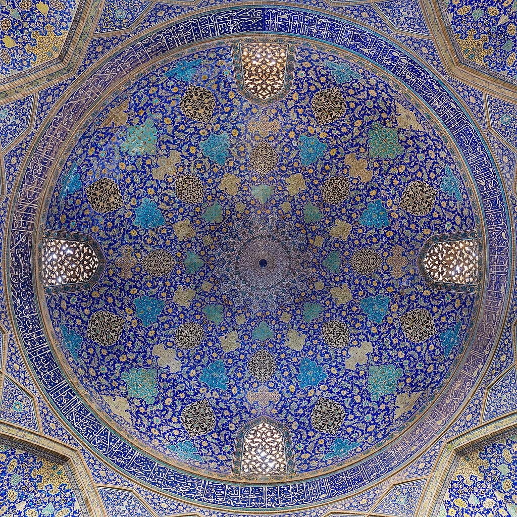 Intérieur de la mosquée du Chah à Ispahan