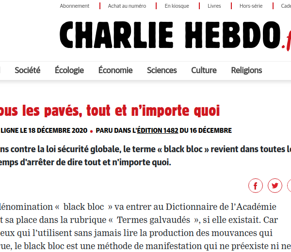 Charlie Hebdo criminalise l’Union communiste libertaire