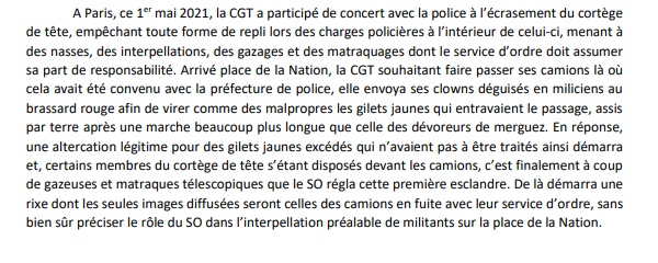 1er mai 2021 et CGT: l’ultra-gauche donne son point de vue