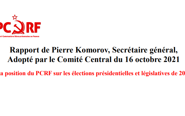 Position du PCRF sur la présidentielle 2022