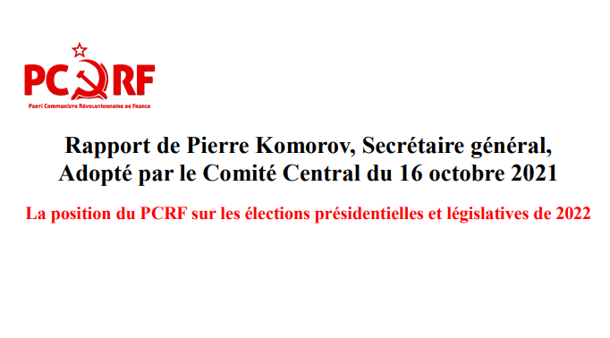 Position du PCRF sur la présidentielle 2022