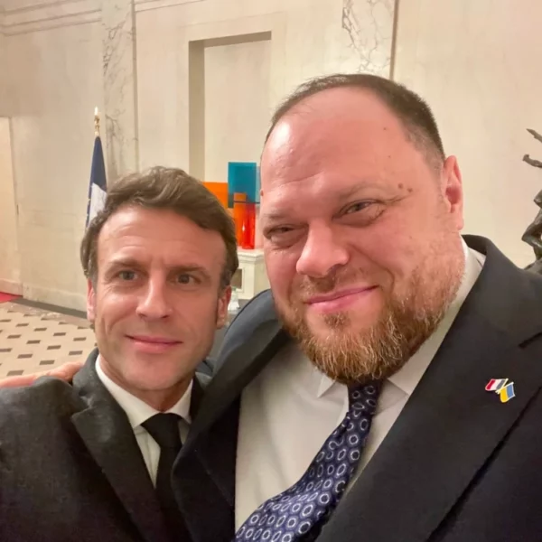 Le président du parlement ukrainien chez Emmanuel Macron