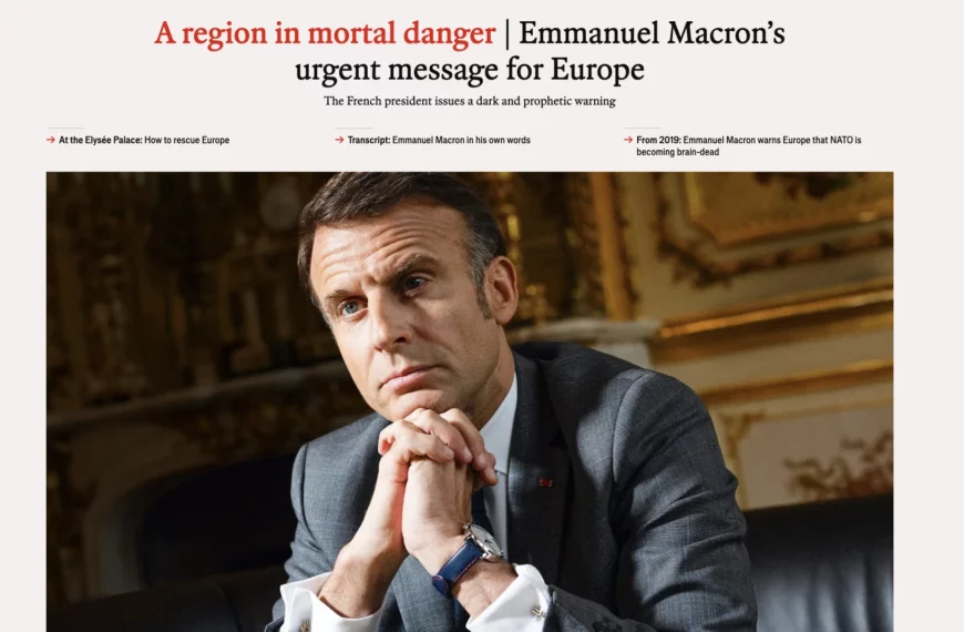 Macron dans The Economist: la guerre au nom de l’Europe