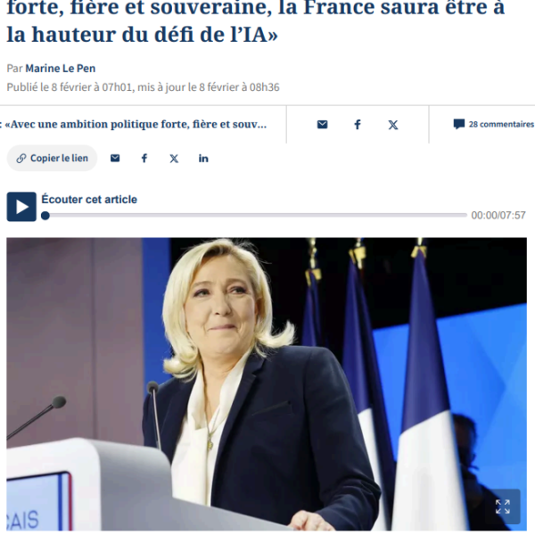 IA: l’alignement de Marine Le Pen sur le libertarisme américain