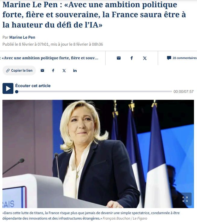 IA: l’alignement de Marine Le Pen sur le libertarisme américain