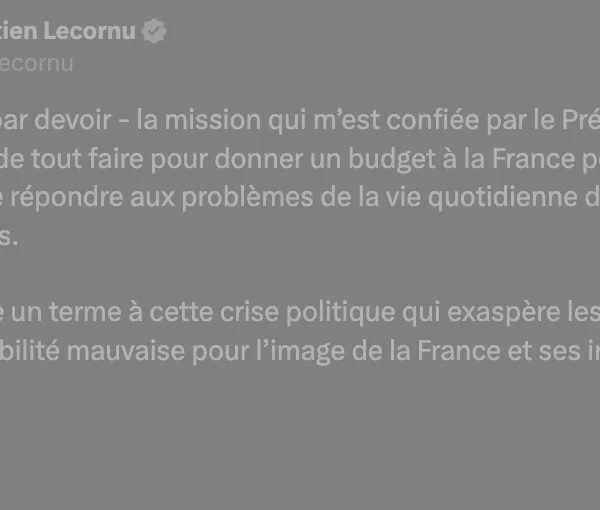 Lecornu de nouveau premier ministre : la France pourrie